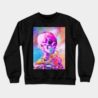 Skull Smoking Skeleton Colorful Pop Art Crewneck Sweatshirt